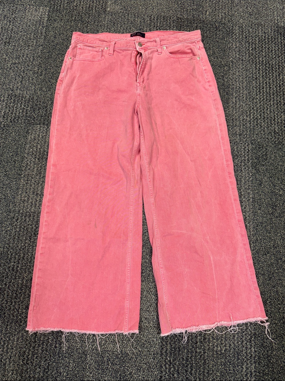 GAP Pink Wide-Leg Jeans with Raw Hem